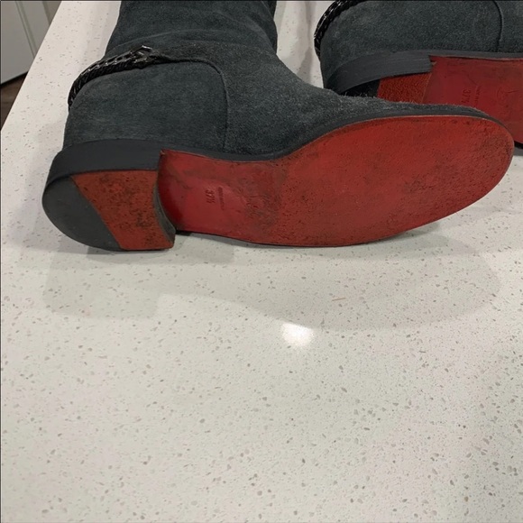 Christian Louboutin Cate Suede Chain Boots 37.5 - Picture 8 of 12